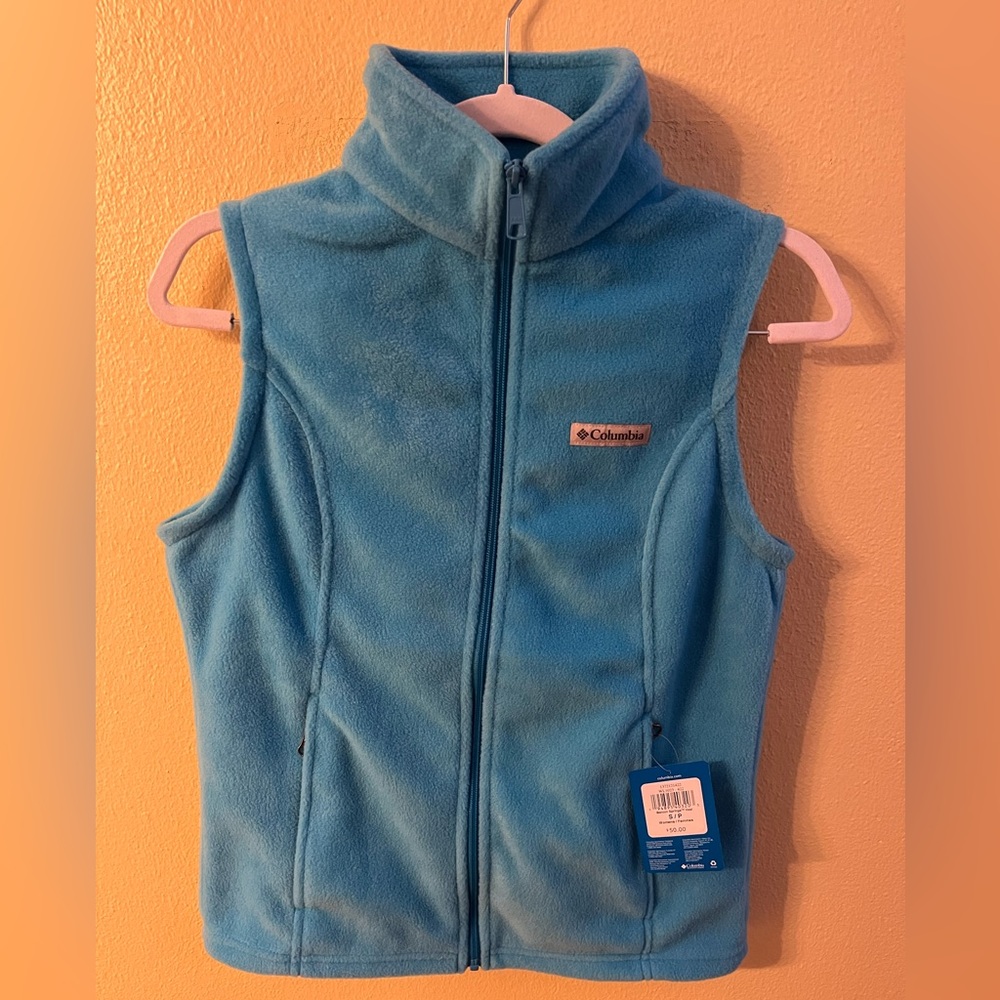 Columbia fleece vest. Ladies Small. Blue Chill. NWT